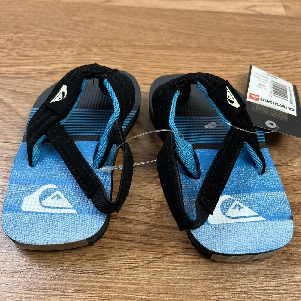 Quiksilver‎ Molokai Layback Toddler Sandals Boy's Size 4 Blue NEW